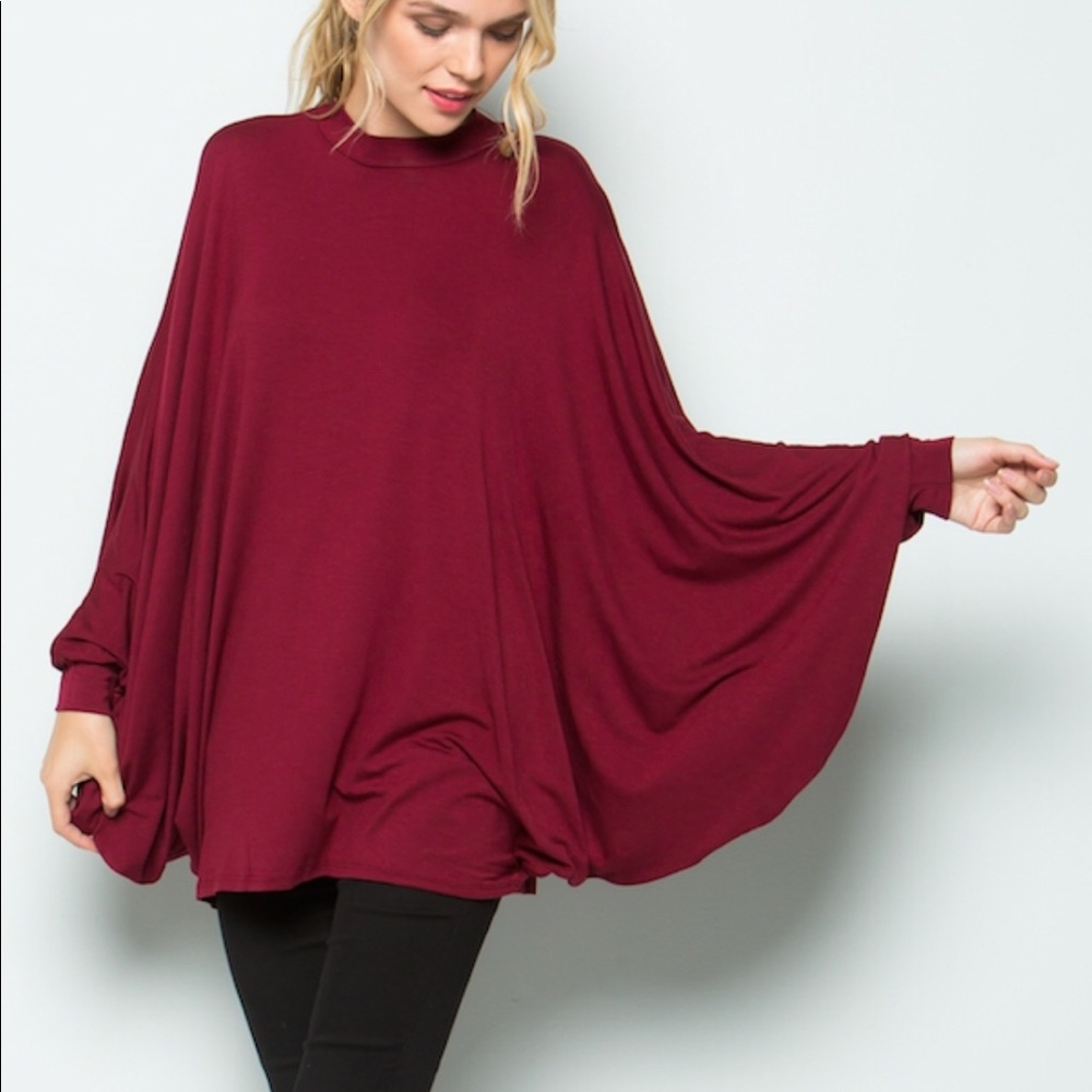 LAST‼️TEAL COLOR!! OVERSIZED Poncho tunic- top - Picture 2 of 10